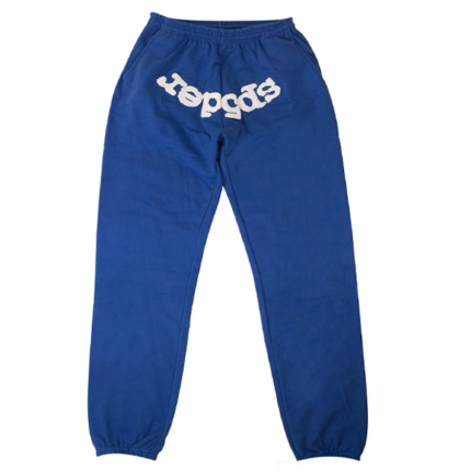 Sp5der Logo Print Sweatpants ‘Blue 1.png